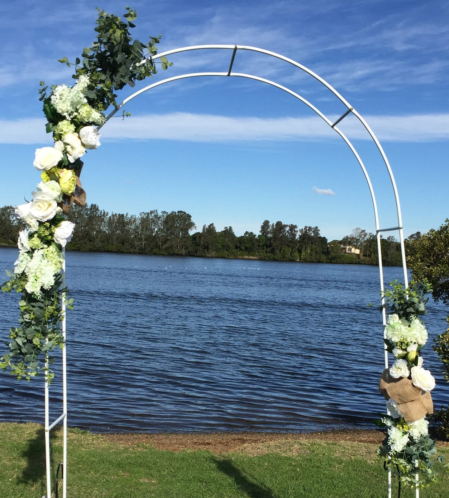 A wedding arch by the river